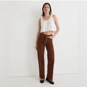 Madewell Petite Emmett 2.0 Women's Pants Garment Dyed Wide Leg size 25